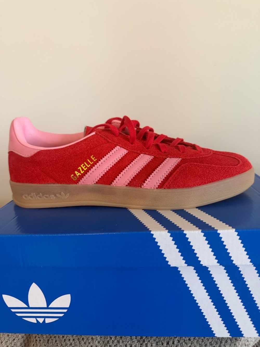 adidas Gazelle Red with Pink Accents NWOT